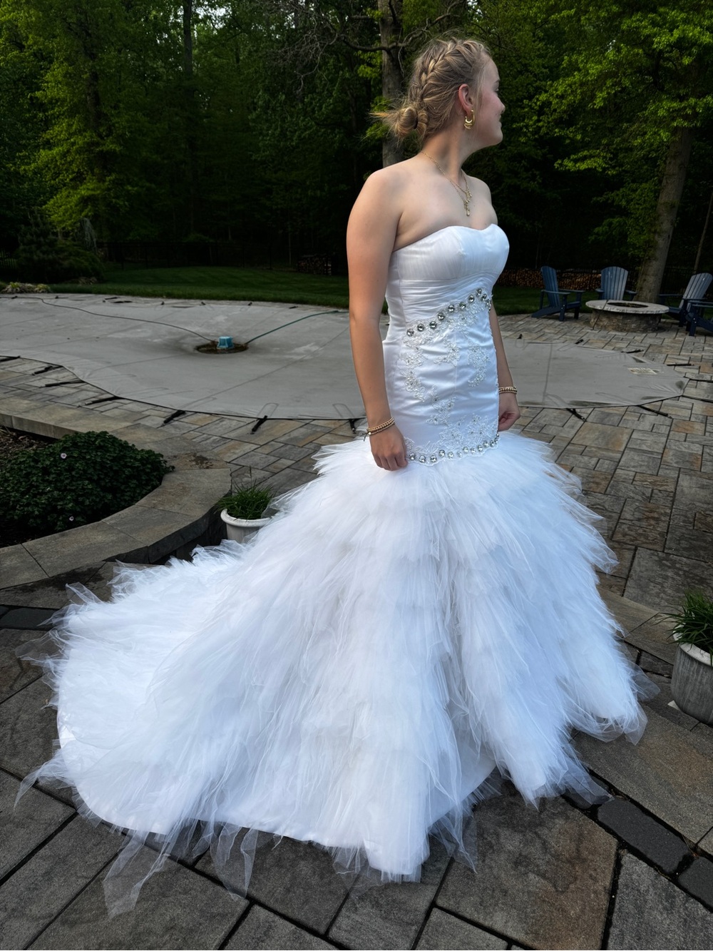 Eddy K Couture Strapless Mermaid Trumpet Bridal Wedding Gown Tulle Dress $2940